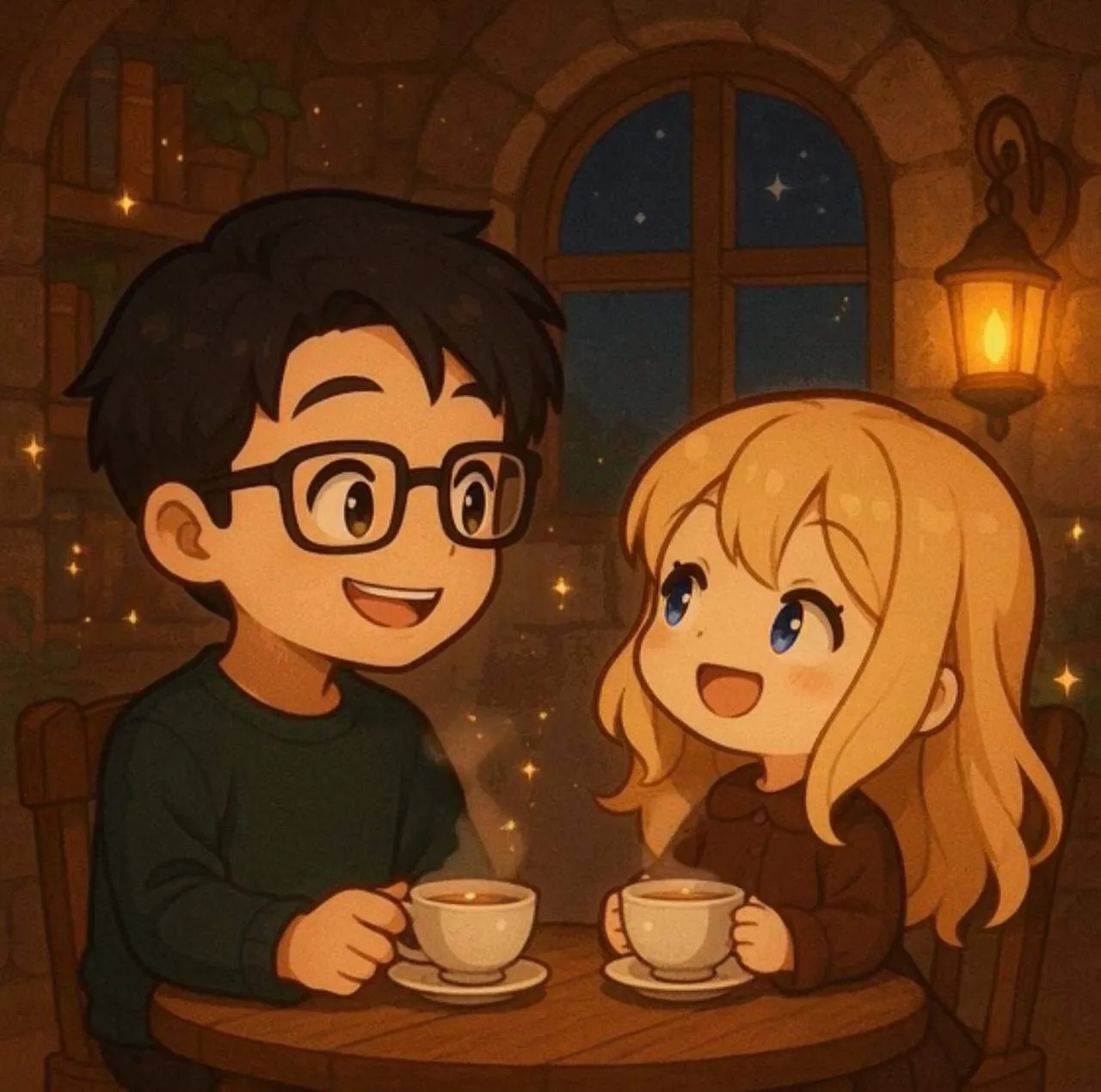 A warm tea-table writing scene for M. J. Gillbright
